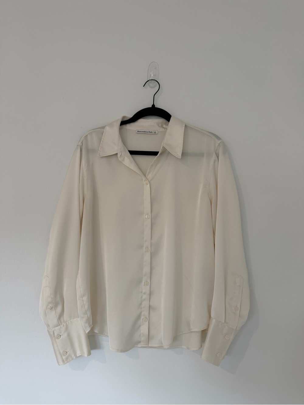 Abercrombie Cream Button-Down Silk Blouse